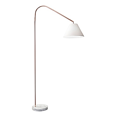 Adesso&reg; Willa Arc Floor Lamp with Linen Shade. View a larger version of this product image.
