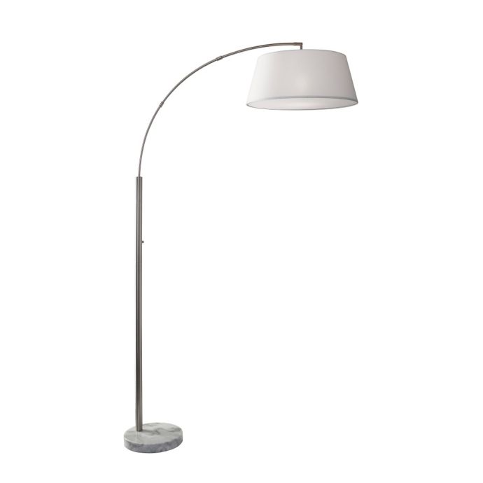 Adesso Thompson Arc Floor Lamp In Brushed Steel Bed Bath Beyond