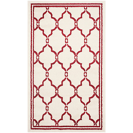 Alternate image 1 for Safavieh Amherst 3-Foot x 5-Foot Quake Indoor/Outdoor Area Rug in Ivory/Red