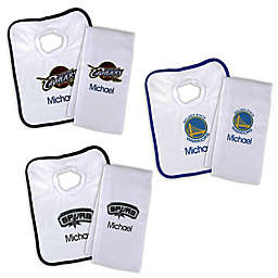 Designs by Chad and Jake NBA Personalized Bib and Burb Cloth Set