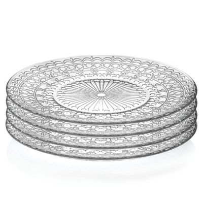 Lorren Home Trends Medici 10-Inch Crystal Dinner Plates (Set of 4)