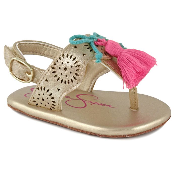jessica simpson gold flat sandals