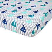 Wendy Bellissimo&trade; Mix & Match Sailboat Fitted Crib Sheet in Grey/Teal