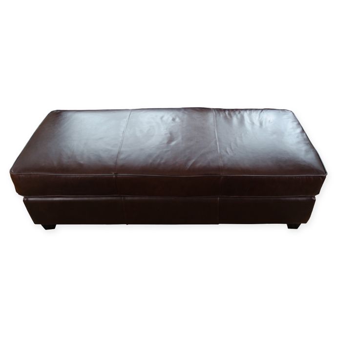 Elements Fine Home Furnishings Urban Leather Rectangle Cocktail Ottoman