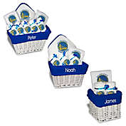 Designs by Chad and Jake NBA Personalized Golden State Warriors Gift Basket in White