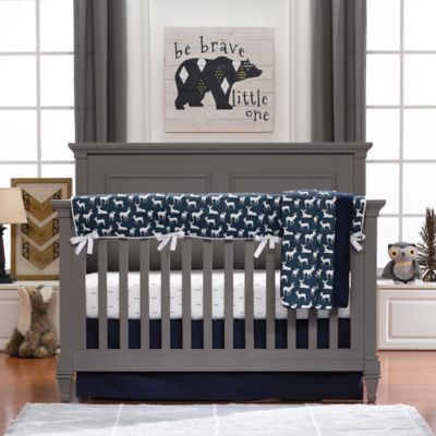 modern woodland crib bedding