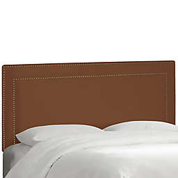 Skyline Furniture Henri Nail Button King Headboard in Premier Chocolate