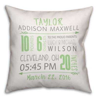birth announcement pillows