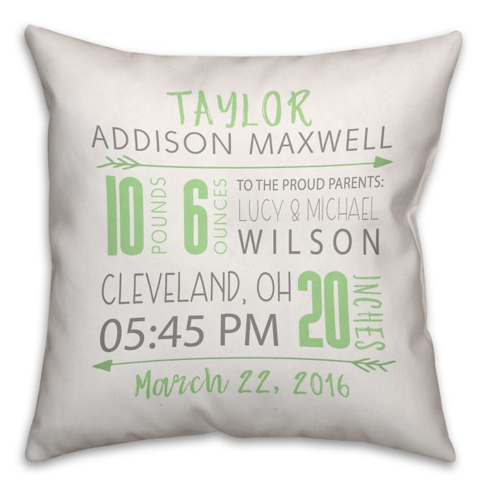 Download Birth Announcement Pillow Bed Bath Beyond