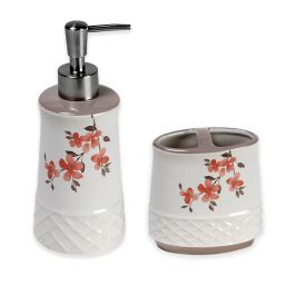 coral pink bathroom accessories