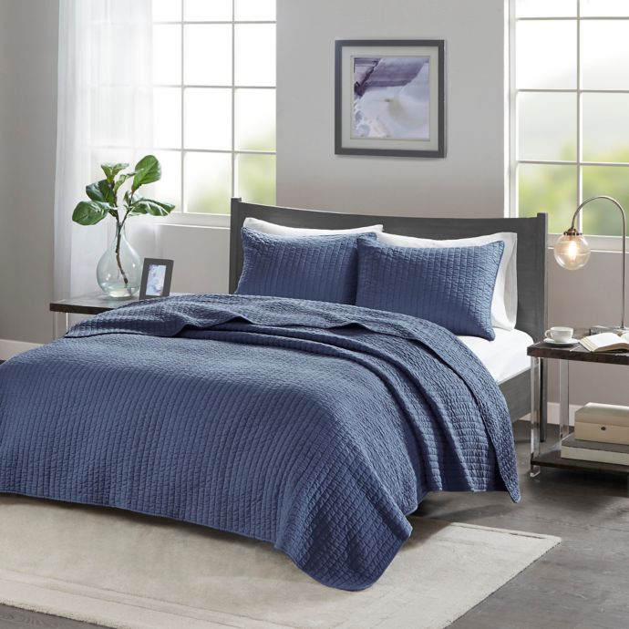 Madison Park Keaton Coverlet Set In Navy Bed Bath Beyond