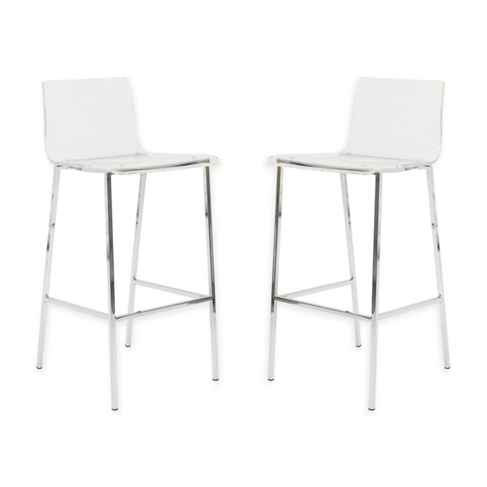 Eurostyle™ Chloe Stools in Clear/Chrome (Set of 2) Bed Bath & Beyond