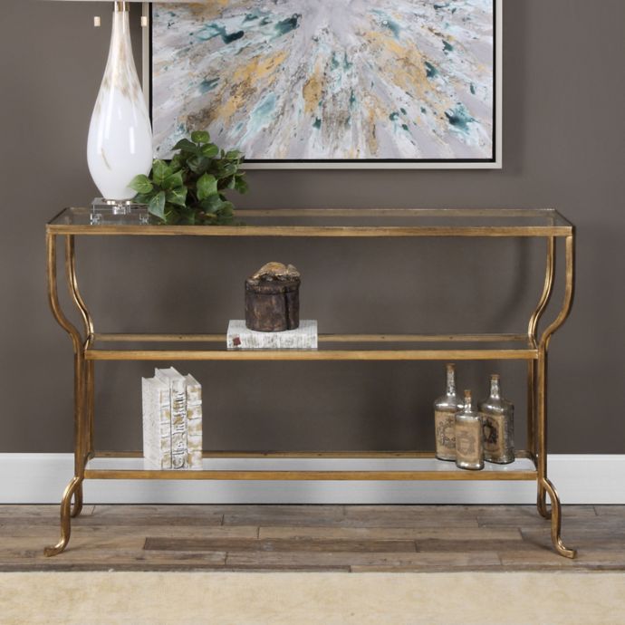 Uttermost Deline Console Table In Gold Bed Bath Beyond