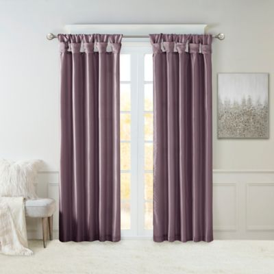 Madison Park Emilia 108-Inch Twist Tab Top Window Curtain Panel in Purple (Single)