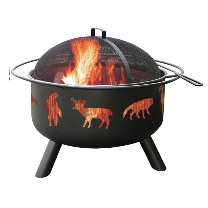 Landmann Usa 29 Inch Big Sky Wildlife Fire Pit In Black Bed Bath