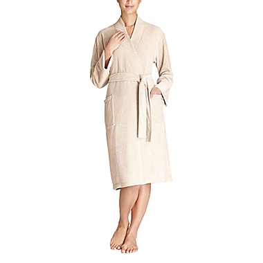 N Natori Small Nirvana Brushed Terry Robe in Beige. View a larger version of this product image.