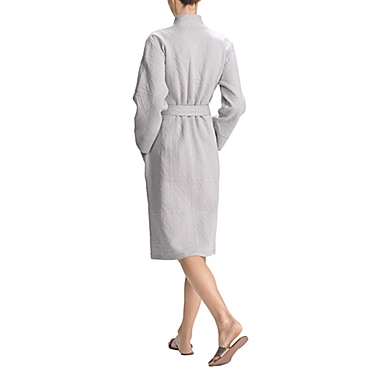 Natori Extra-Large Quilted Cotton Robe in Grey. View a larger version of this product image.