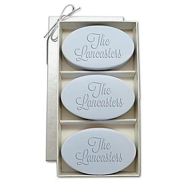 Carved Solutions Signature Spa Trio Wild Blue Lupin Oval Soap Bars (Set of 3). View a larger version of this product image.
