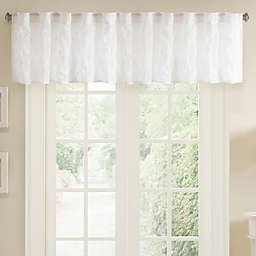 Madison Park Gemma Sheer Embroidered Window Valance in Antique White