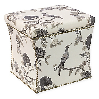 Skyline Furniture Storage Ottoman in Ink Cream. View a larger version of this product image.