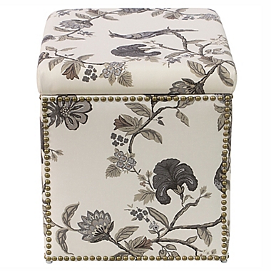 Skyline Furniture Storage Ottoman in Ink Cream. View a larger version of this product image.