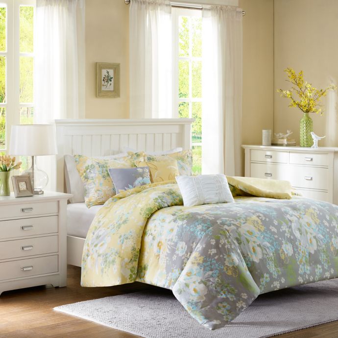 Madison Park Hannah 7 Piece Comforter Set In Yellow Bed Bath