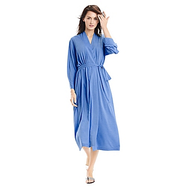 N Natori&reg; Congo Size Medium Jersey Knit Long Robe in Blue. View a larger version of this product image.