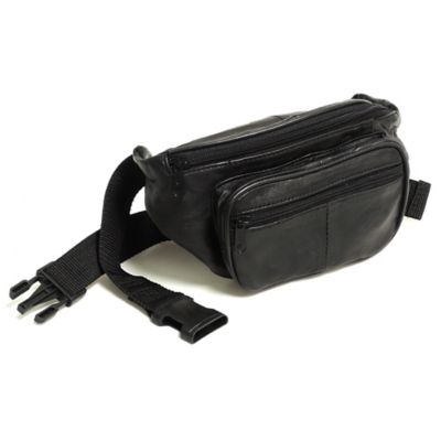 black leather fanny pack