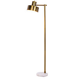 Fangio Lighting Richard Martin 62-Inch Floor Lamp in Antique Brass with Metal Shade