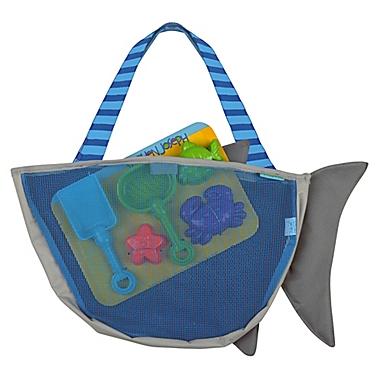 Stephen Joseph&reg; Shark Beach Tote in Grey. View a larger version of this product image.