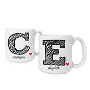 Cathy&#39;s Concepts Initial Large Ceramic Coffee Mugs (Set of 2)