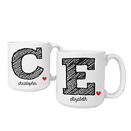 Cathy's Concepts Initial Large Ceramic Coffee Mugs (Set of 2)
