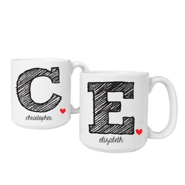 large initial mug