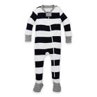 Alternate image 0 for Burt's Bees Baby&reg; Size 18M Rugby Stripe Organic Cotton Footed Pajama in Navy