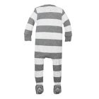 Alternate image 1 for Burt's Bees Baby&reg; Size 12M Rugby Stripe Organic Cotton Footed Pajama in Grey