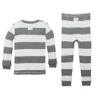 Alternate image 1 for Burt's Bees Baby&reg; Size 3T Rugby Stripe Organic Cotton 2-Piece Pajama Set in Grey