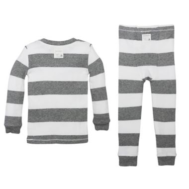 Burt's Bees Baby&reg; Size 3T Rugby Stripe Organic Cotton 2-Piece Pajama Set in Grey. View a larger version of this product image.
