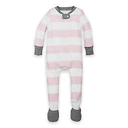 Burt's Bees Baby® Organic Cotton Rugby Stripe Footed Pajama in Pink