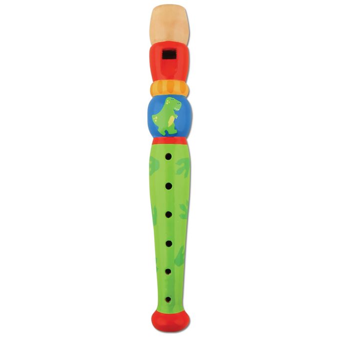 dinosaur with flute on head