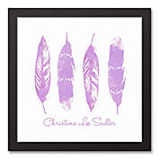 Designs Direct Little Lady Feathers 12-Inch x 12-Inch Canvas Wall Art in Purple