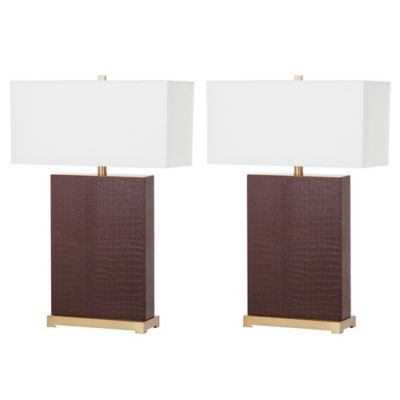 faux leather table lamp