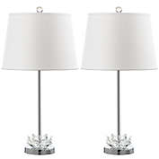 Safavieh Beverly 2-Light Table Lamps with White Fabric Shade (Set of 2)
