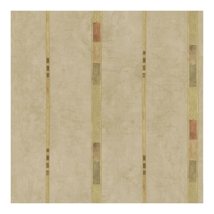 Checkered Stripe Peel & Stick Wallpaper in Tenney Beige | Bed Bath & Beyond