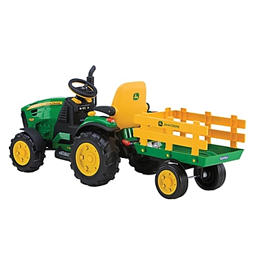 Peg Perego John Deere 12-Volt Ride-On Ground Force with Trailer. View a larger version of this product image.