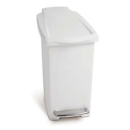 simplehuman® Slim Step 10-Liter Trash Can in White