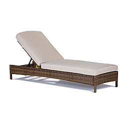 Modern Marketing Bradenton All-Weather Resin-Wicker Chaise Lounge in Brown with Cushions