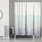 Designs Direct Waves Shower Curtain in Blue