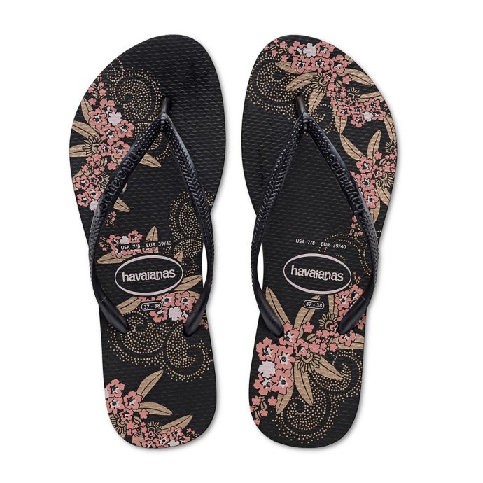  Havaianas   Slim Organic Women s Sandal  in Black Gold Bed 