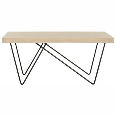 Safavieh Amos Retro Mid Century Wood Coffee Table in Light Grey/Black. View a larger version of this product image.