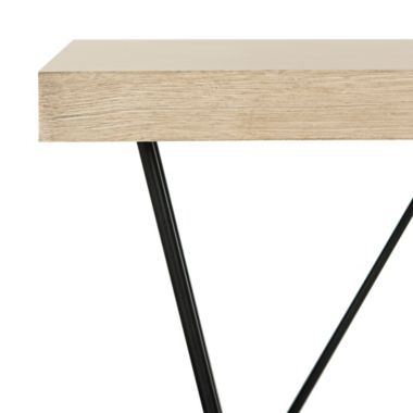 Safavieh Amos Retro Mid Century Wood Coffee Table in Light Grey/Black. View a larger version of this product image.